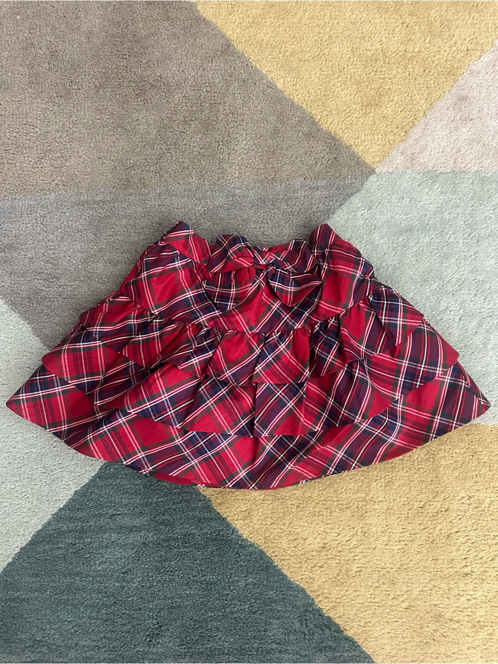 Gymboree Red Plaid Tiered Skirt